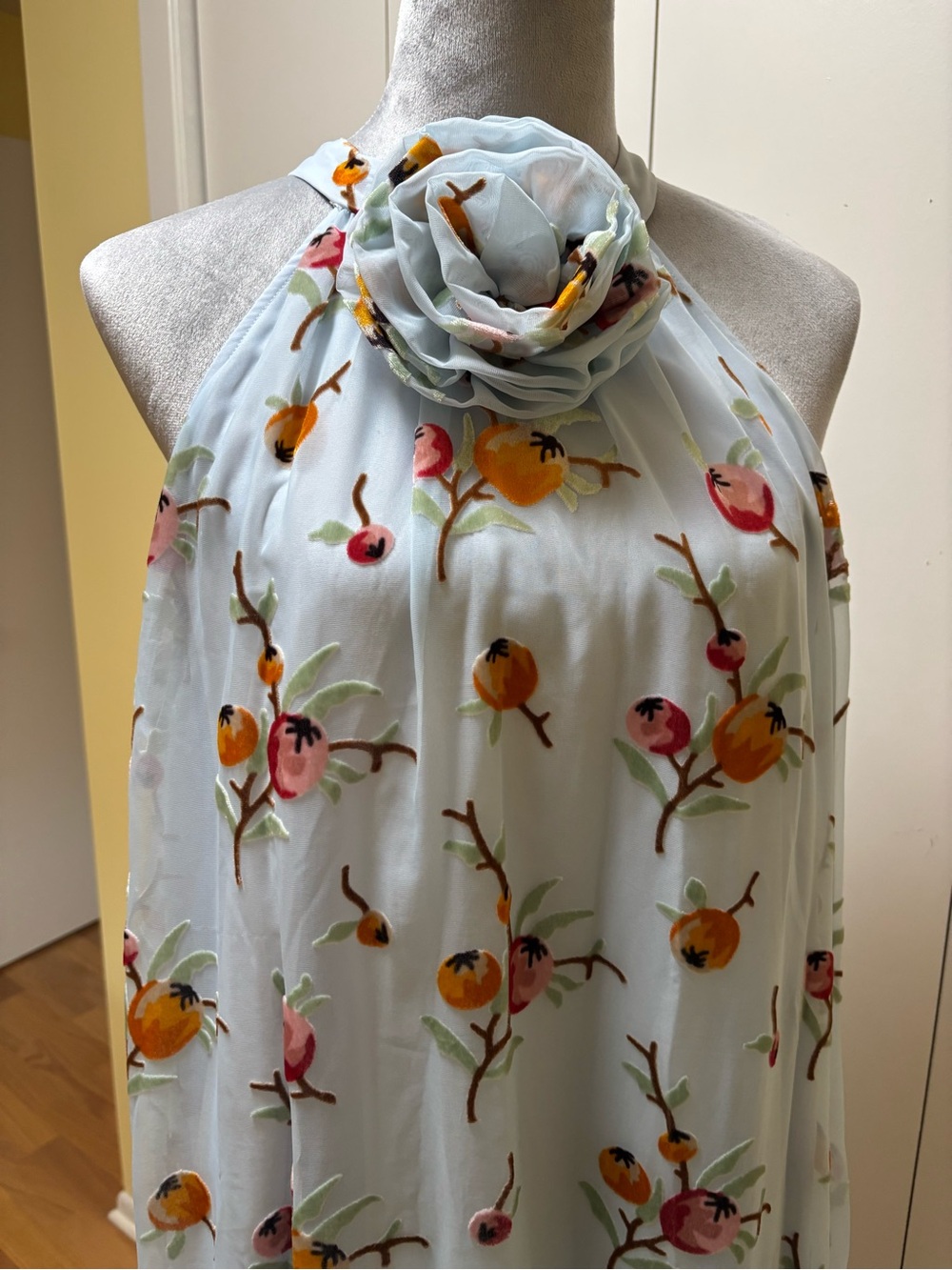 Light Blue Floral Halter Maxi Dress by Sea XL - Picture 2 of 9